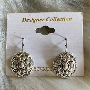 Silver oval earrings